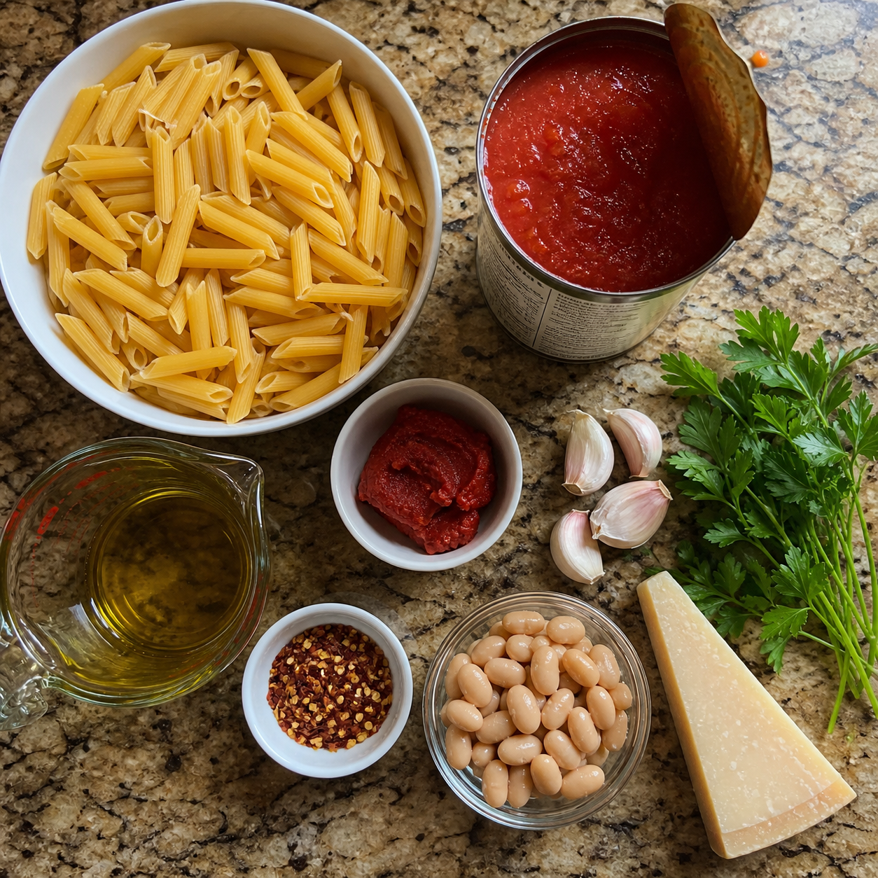 Spicy Penne Arrabbiata with Protein-Packed Options ingredients detail photo