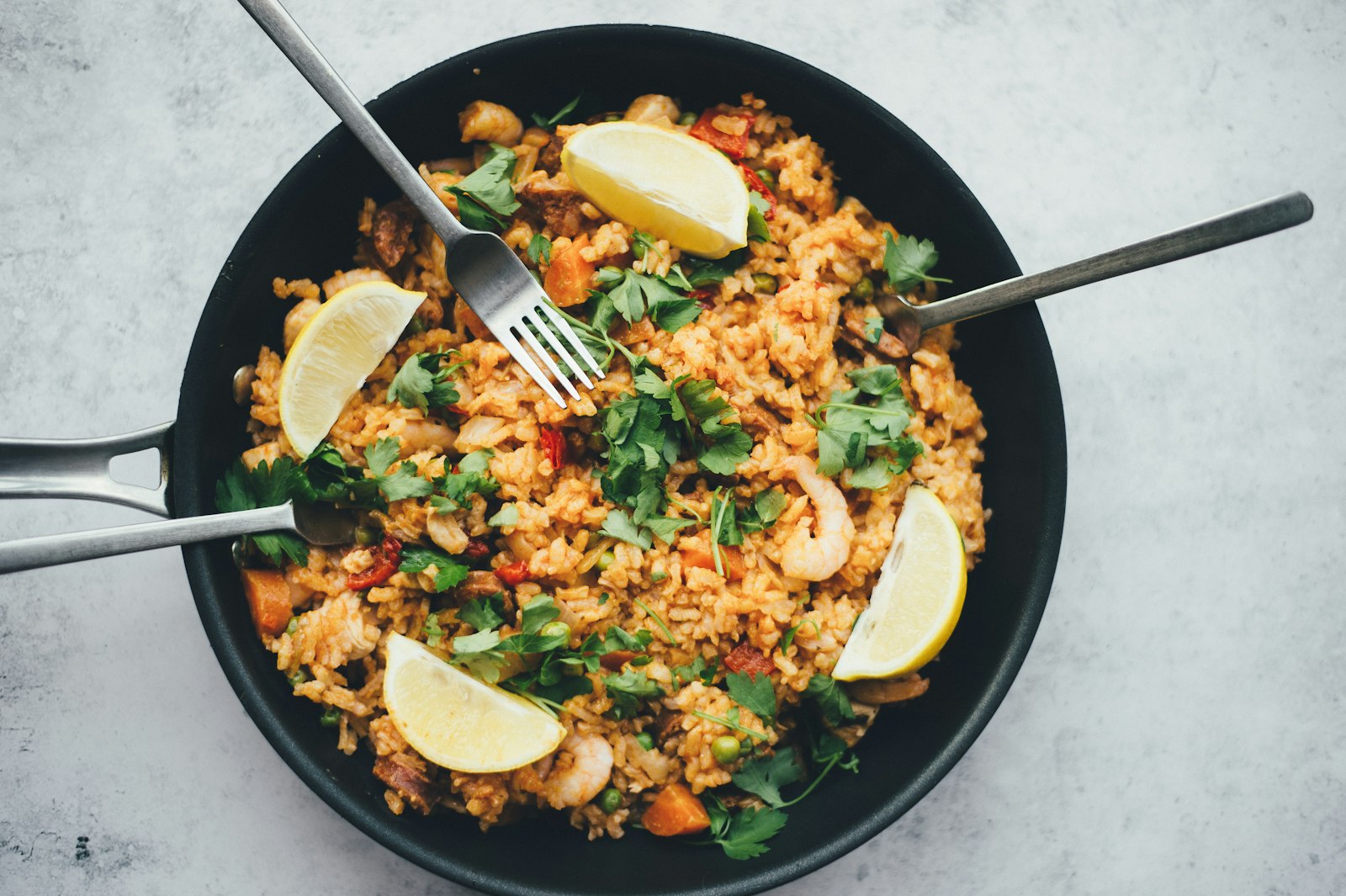 Cast-Iron Turkey Meatball Orzo finished plate